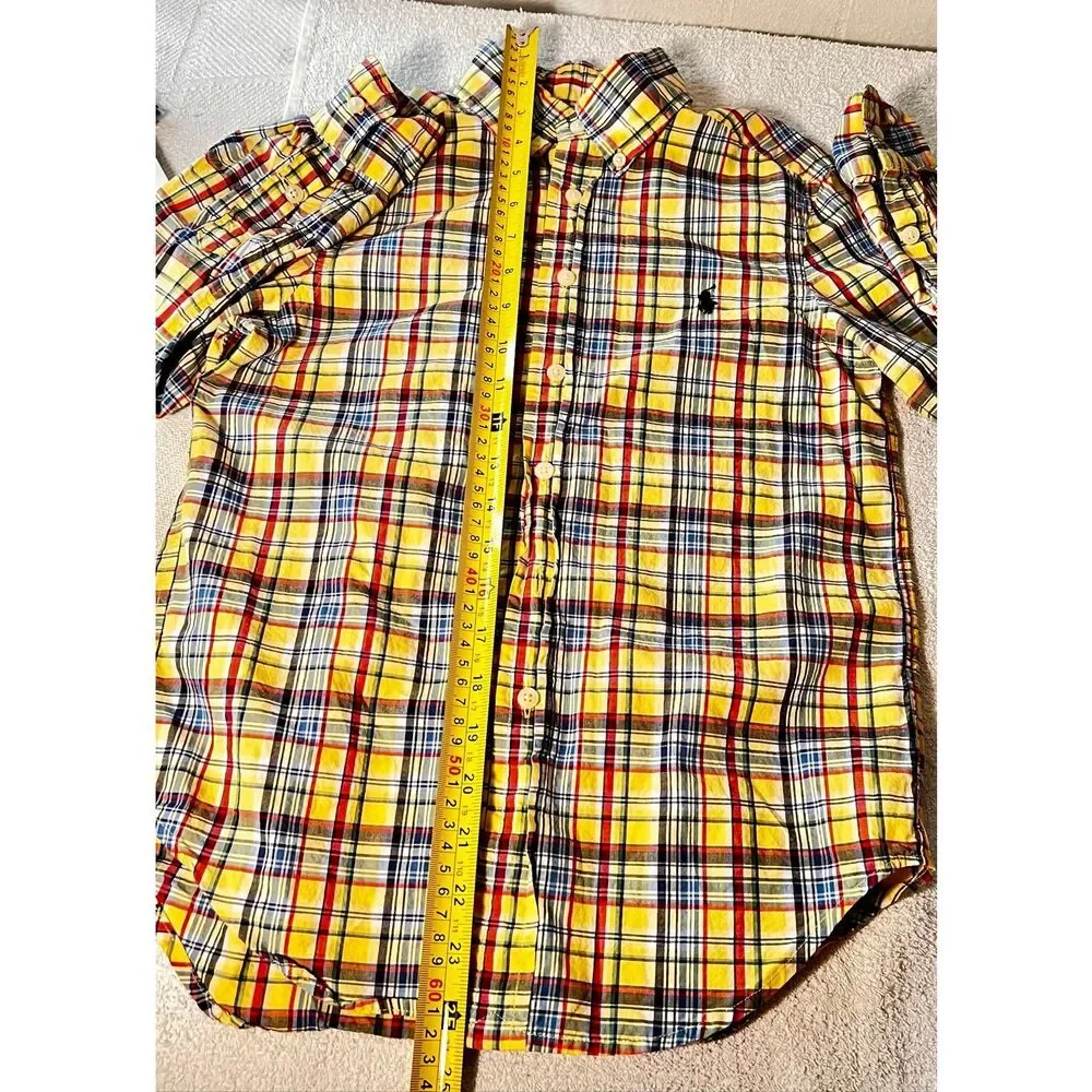 Ralph Lauren Boys Long Sleeve Plaid Button Down Shirt S/8